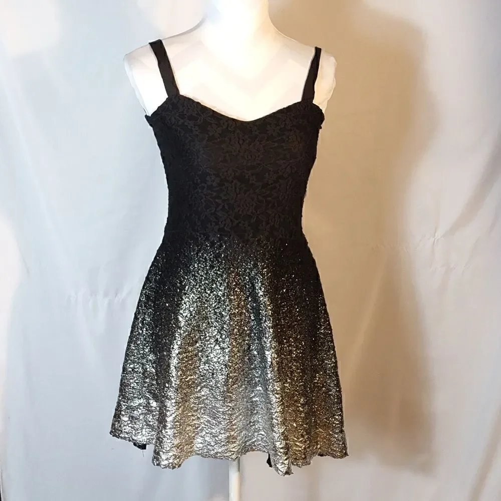 Free People Foil Ombre Fit & Flare Mini Dress